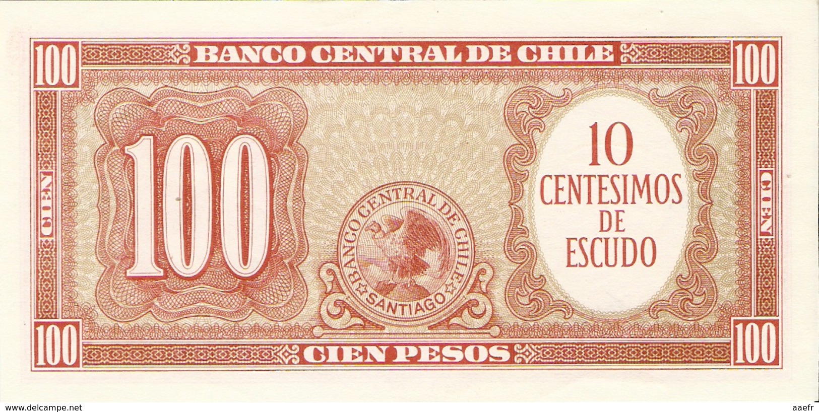 Billet - CHILI - 100 Pesos - UNC, Neuf - Série K1-101 - Arturo Prat - Chile - Chili