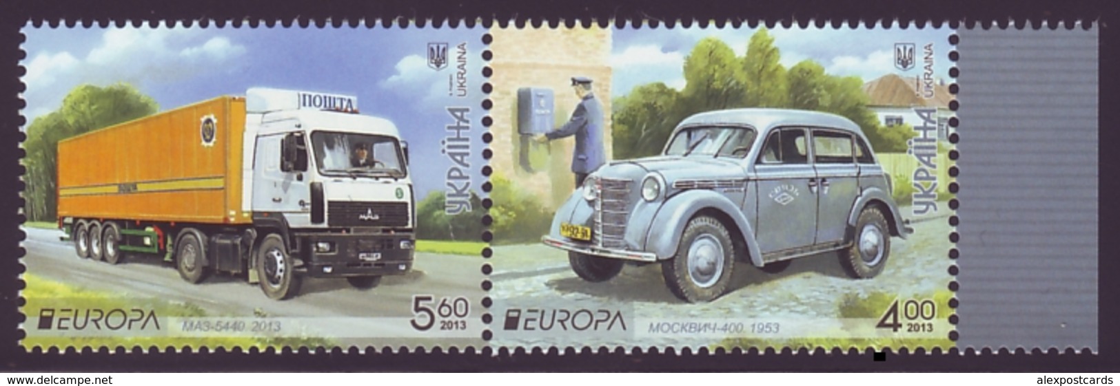 UKRAINE 2013. EUROPA. THE POSTMAN VAN / POSTAL CARS. Mi-Nr. 1334-35. Mint (**) - 2013