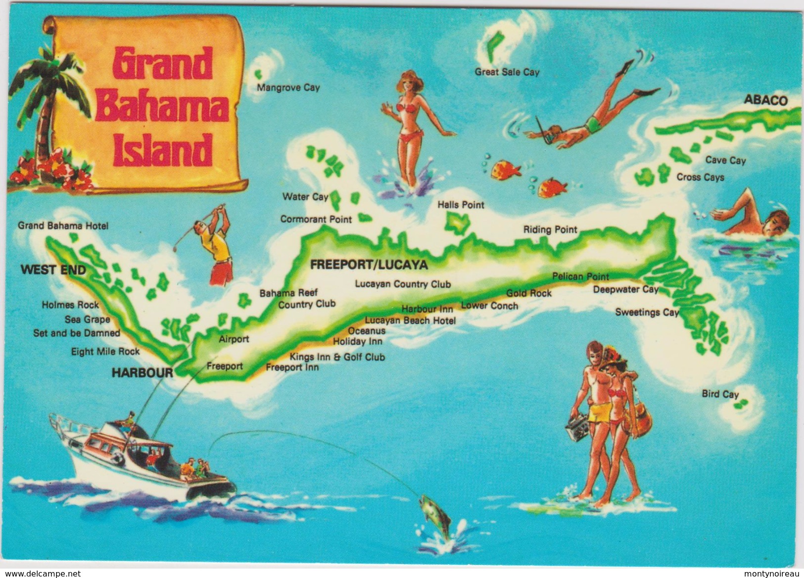 Amérique:  Bahamas , Grand  Bahama  Island  , Carte  Géographique - Autres & Non Classés