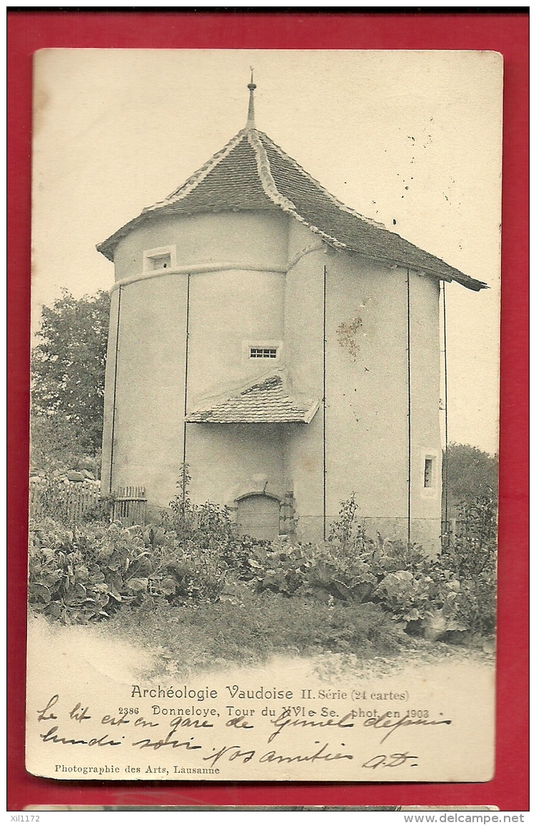 PRK-24  Donneloye Jura-Nord Vaudois, Tour. Archéologie Vaudoise. Cachet 1907 - Donneloye