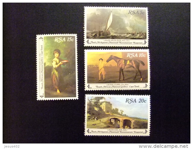 AFRIQUE DU SUD SOUTH AFRICA AFRICA Del SUR  RSA 1980  GALERIA NACIONAL PINTURAS Yvert N&ordm; 480 / 83 ** MNH - Nuevos