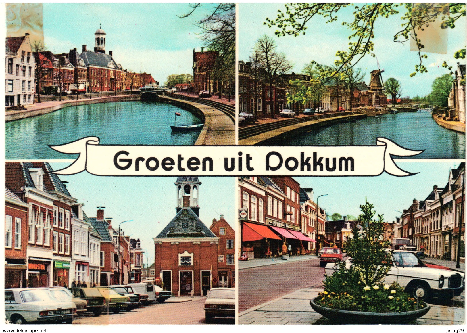 Nederland/Holland, Dokkum, Groeten Uit Dokkum, 4-luik, 1975 - Dokkum