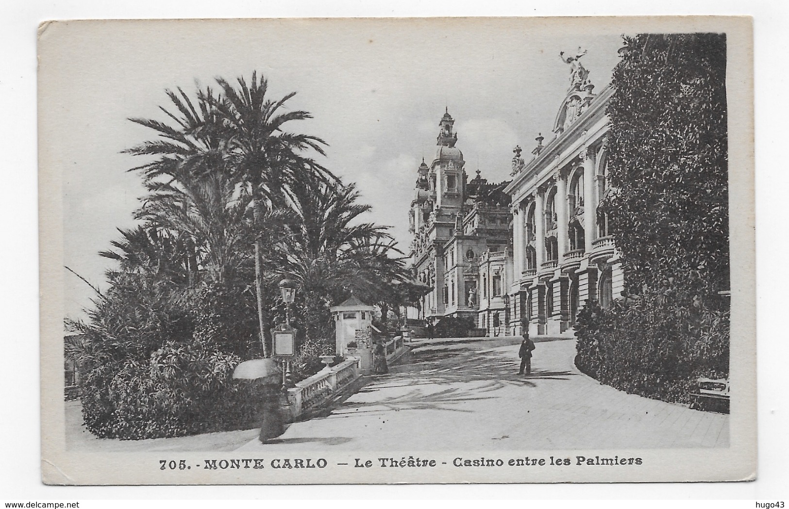 MONTE CARLO - N° 705 - LE THEATRE - CASINO ENTRE LES PALMIERS - CPA NON VOYAGEE - Opéra & Théâtre