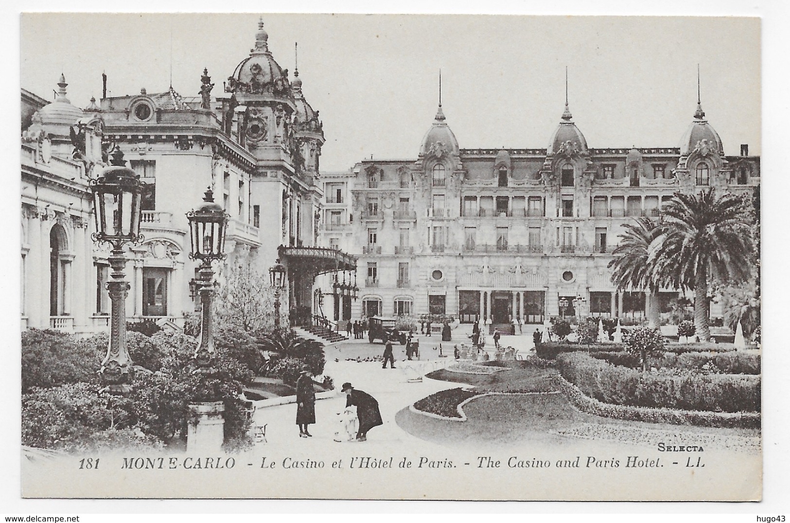 MONTE CARLO - N° 181 - LE CASINO ET L' HOTEL DE PARIS ANIMES - CPA NON VOYAGEE - Hotels
