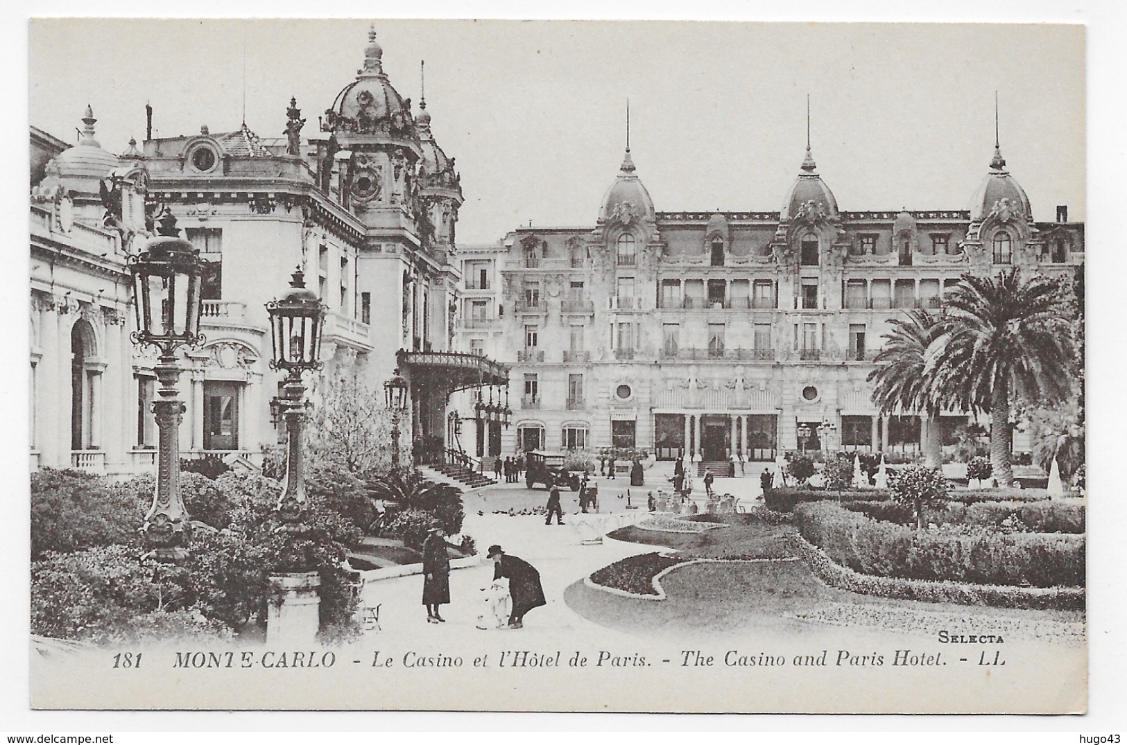 MONTE CARLO - N° 181 - LE CASINO ET L' HOTEL DE PARIS ANIMES - CPA NON VOYAGEE - Alberghi