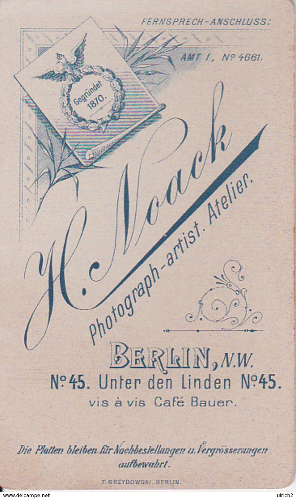 CDV Foto Deutscher Soldat - Atelier Noack, Berlin - Ca. 1900 - 9*6cm (26701) - Krieg, Militär