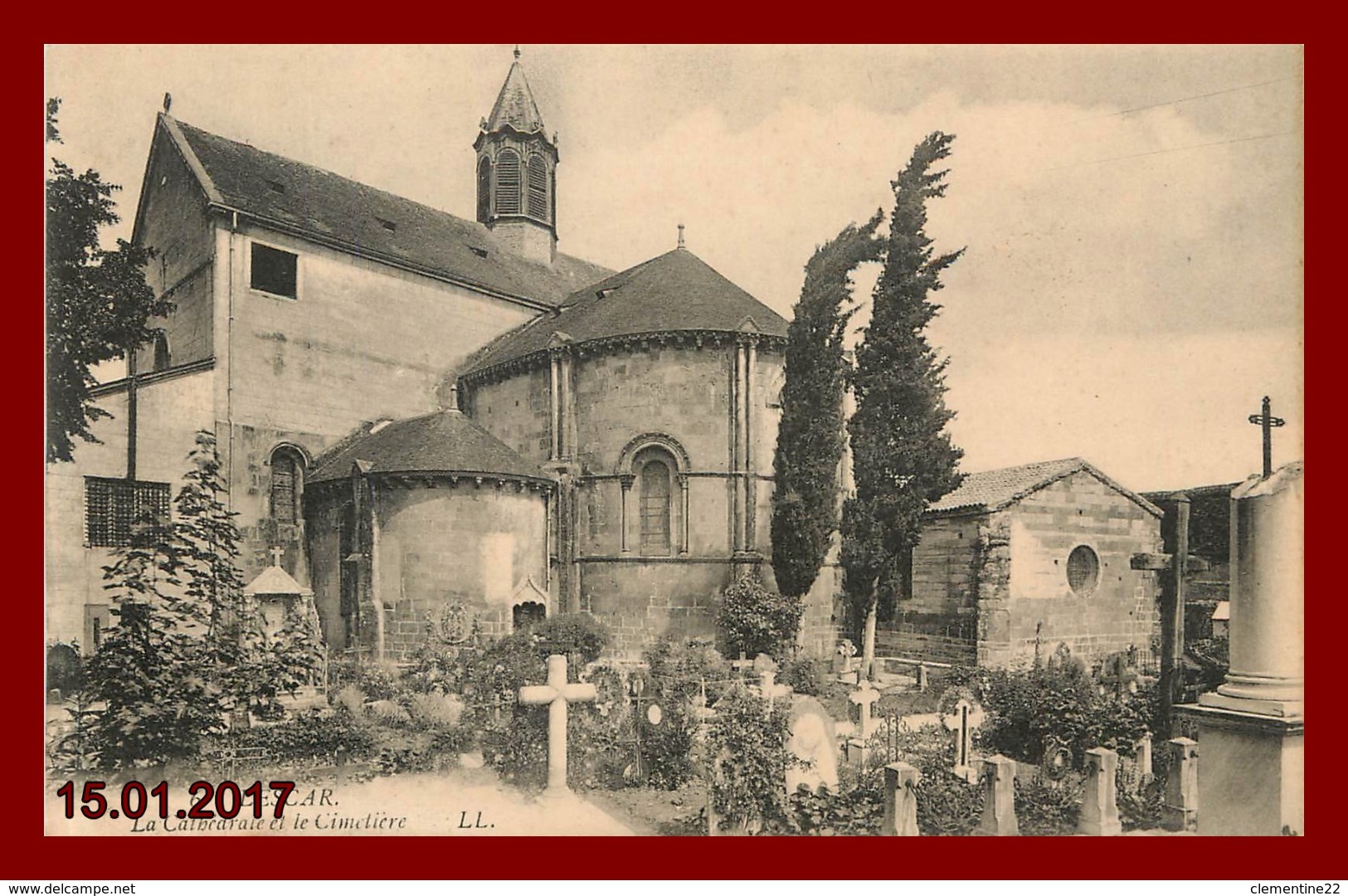 Dept 64 Lescar  * La Cathédrale Et Le Cimetière       ( Scan Recto Et Verso ) - Lescar