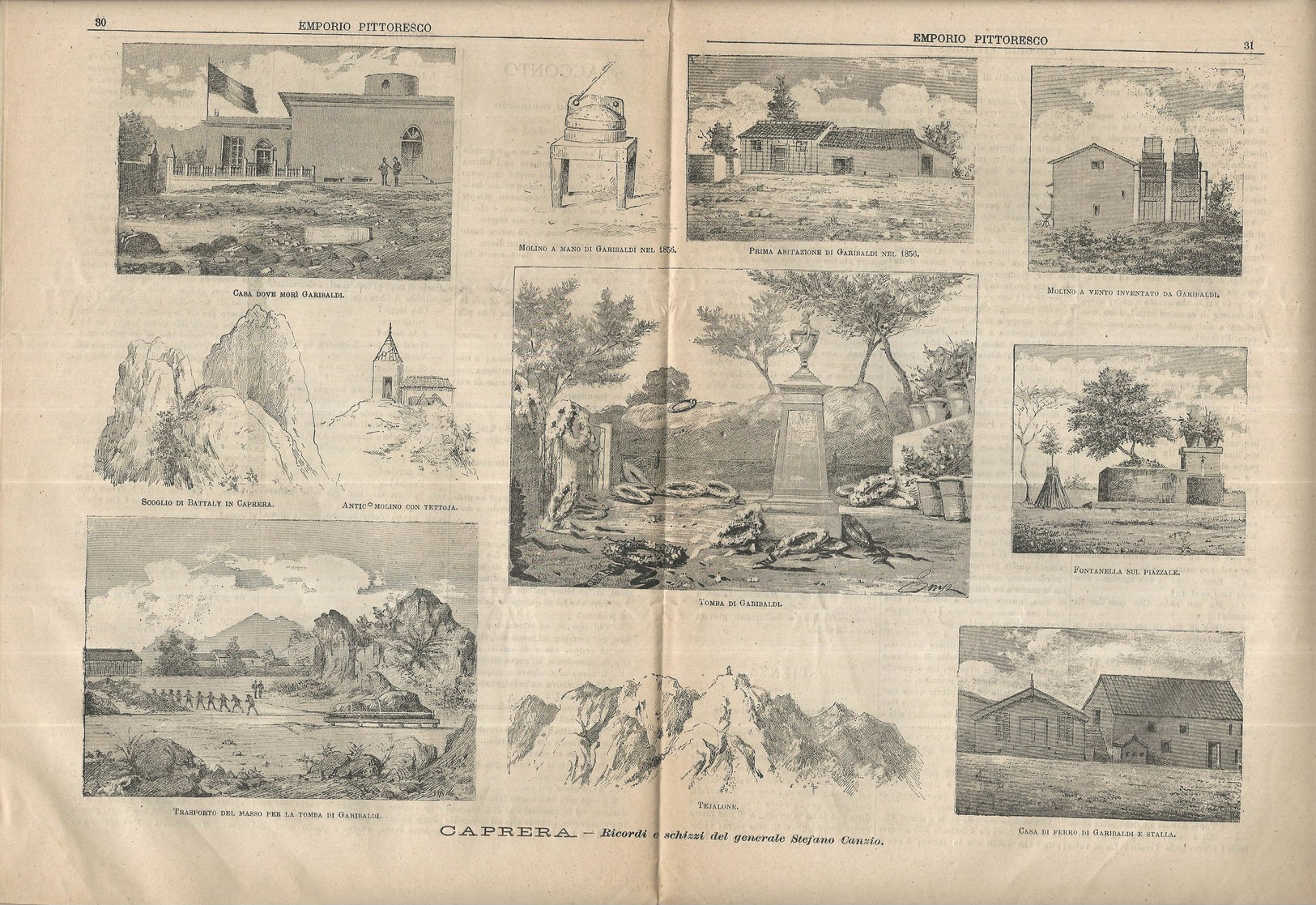 Rivista Del 1882 Morte Di GIUSEPPE GARIBALDI Caprera La Maddalena Corsica Sardegna Etc. -  11 Splendide Incisioni - Before 1900