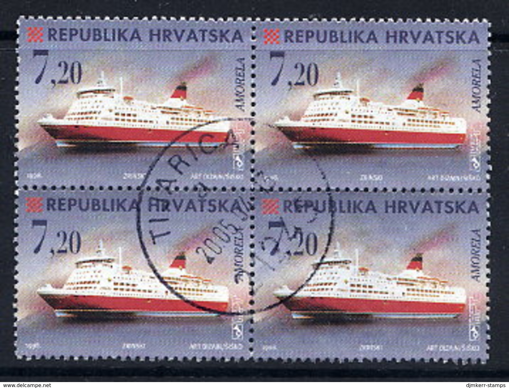 CROATIA 1998 Ships 7.20 K. Used Block Of 4.  Michel 480 - Kroatien