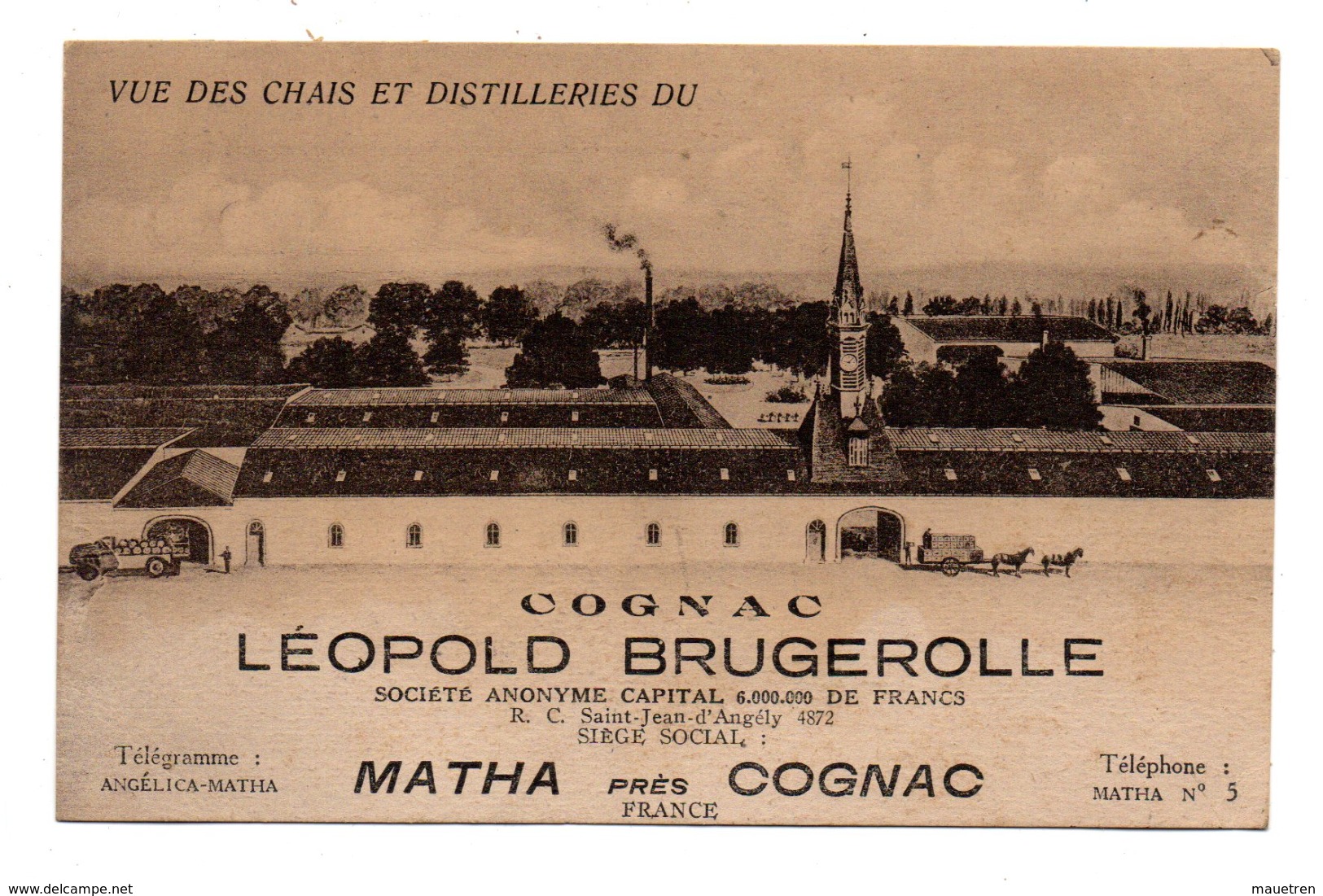 D 17  . MATHA . Cognac Léopold Brugerolle . Vue Des Chais Et Distillerie - Matha