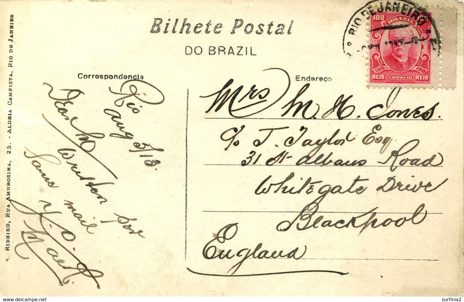 BRAZIL - RIO - PONTE DO SYLVESTRE, EF DO CORCOVADO 1917 - Rio De Janeiro