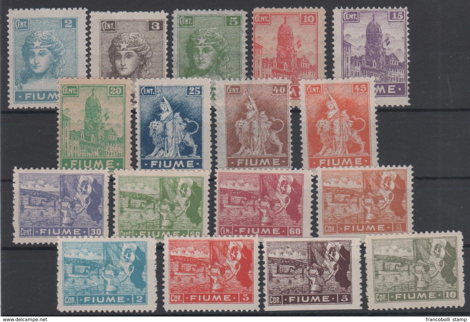 1919 Fiume Occupazione Allegorie E Vedute Serie Cpl MLH/MNH - Fiume & Kupa