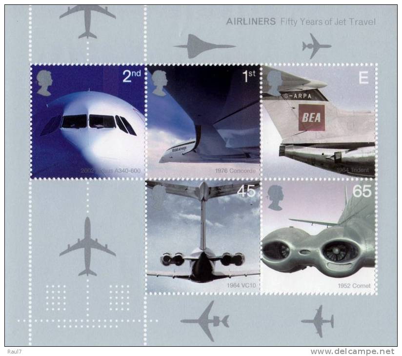 GRAND-BRETAGNE 2002 - Avions De Lignes - BF Neufs// Mnh - Unused Stamps