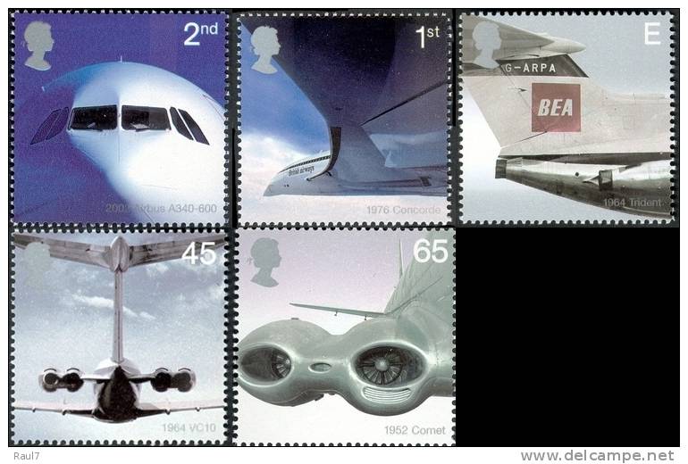 GRAND-BRETAGNE 2002 - Avions De Lignes - 5v Neufs// Mnh - Unused Stamps