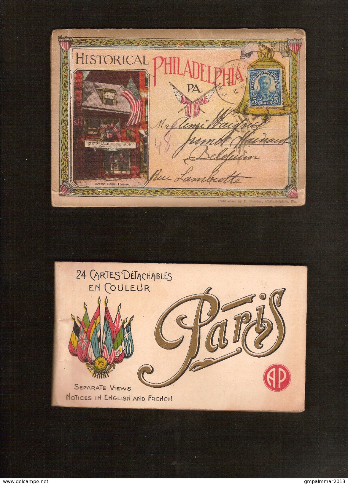2 Postkaartenboekjes ; 1 X HISTORICAL PHILADELPHIA En 1 X PARIJS / PARIS ; Staat Zie Alle Scans ! Inzet 10 &euro; ! - Monde