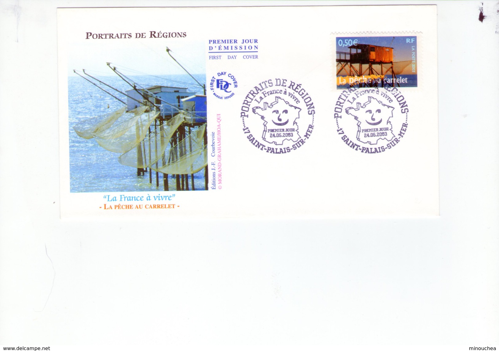 FDC France - Portraits Des Régions - La Pêche Au Carrelet - Année 2003 - 2000-2009