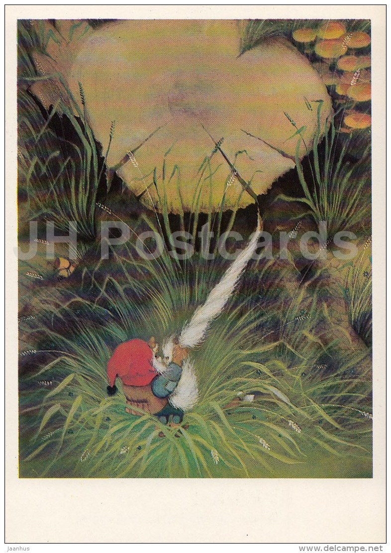 Illustration By O. Kondakova - Gnome - Snow White And Rose Red - Brothers Grimm Fairy Tale - 1986 - Russia USSR - Unused - Cuentos, Fabulas Y Leyendas