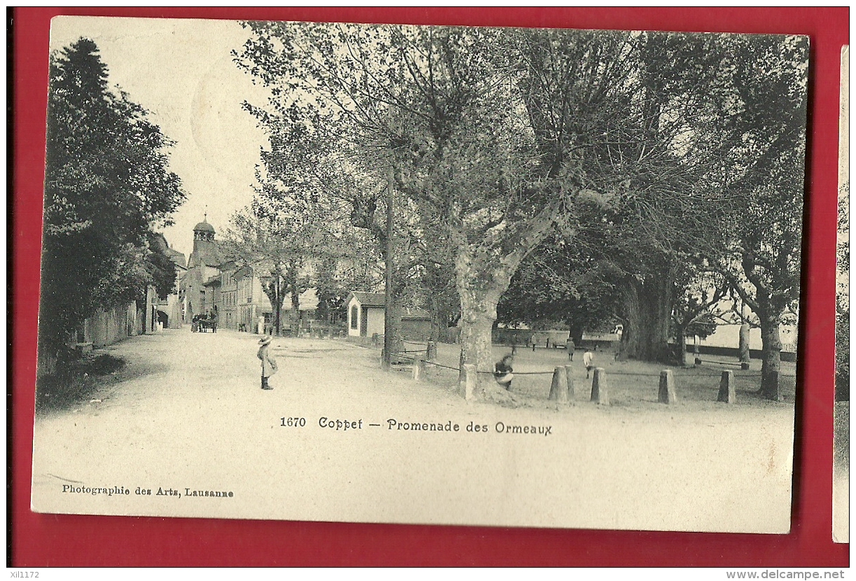 PRL-04 Coppet  Promenade Des Ormeaux . Enfants, Attelage. Cachet 1907 - Coppet