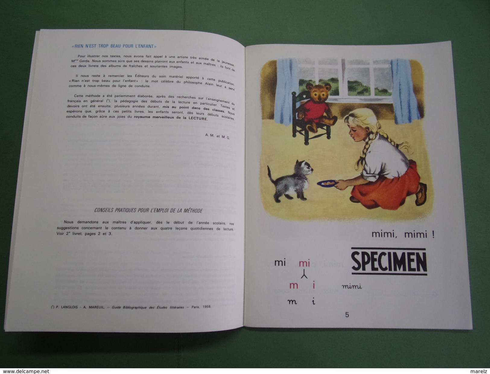 Livret N°1 De Lecture MICO Mon Petit OURS - SPECIMEN - Illustrations Images De GERDA - Librairie ISTRA - ALPHABET ECOLE - 0-6 Ans