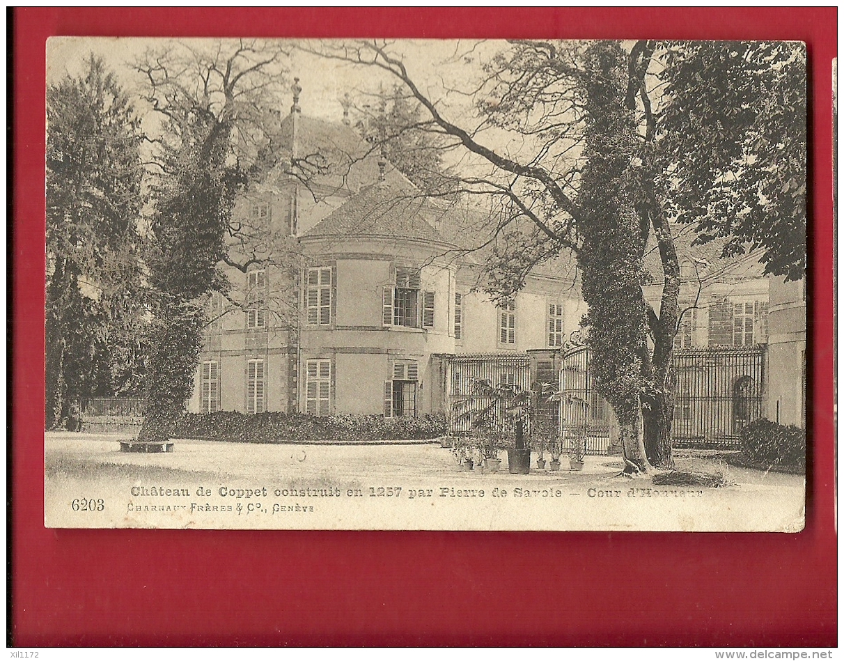 PRL-20 Cour D'honneur Du Château De Coppet Construit Par Pierre De Savoie. Cachet 1907 - Coppet