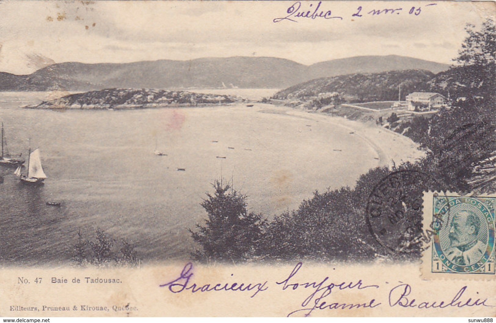 Baie De Tadousac (Edit. Pruneau & Kirouac, 1905) - Autres & Non Classés