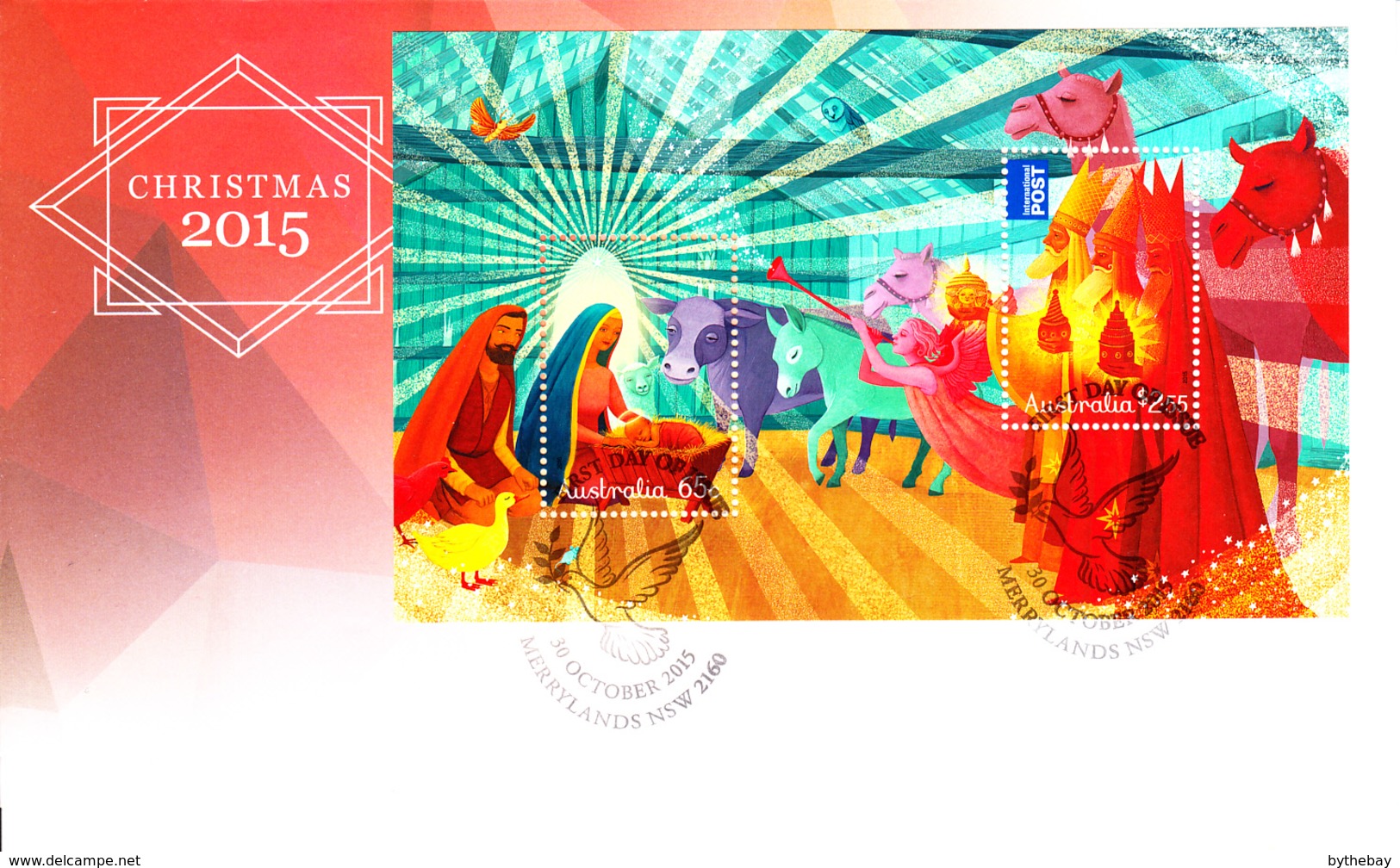 Australia FDC 2015 Souvenir Sheet Of 2 Christmas - Premiers Jours (FDC)