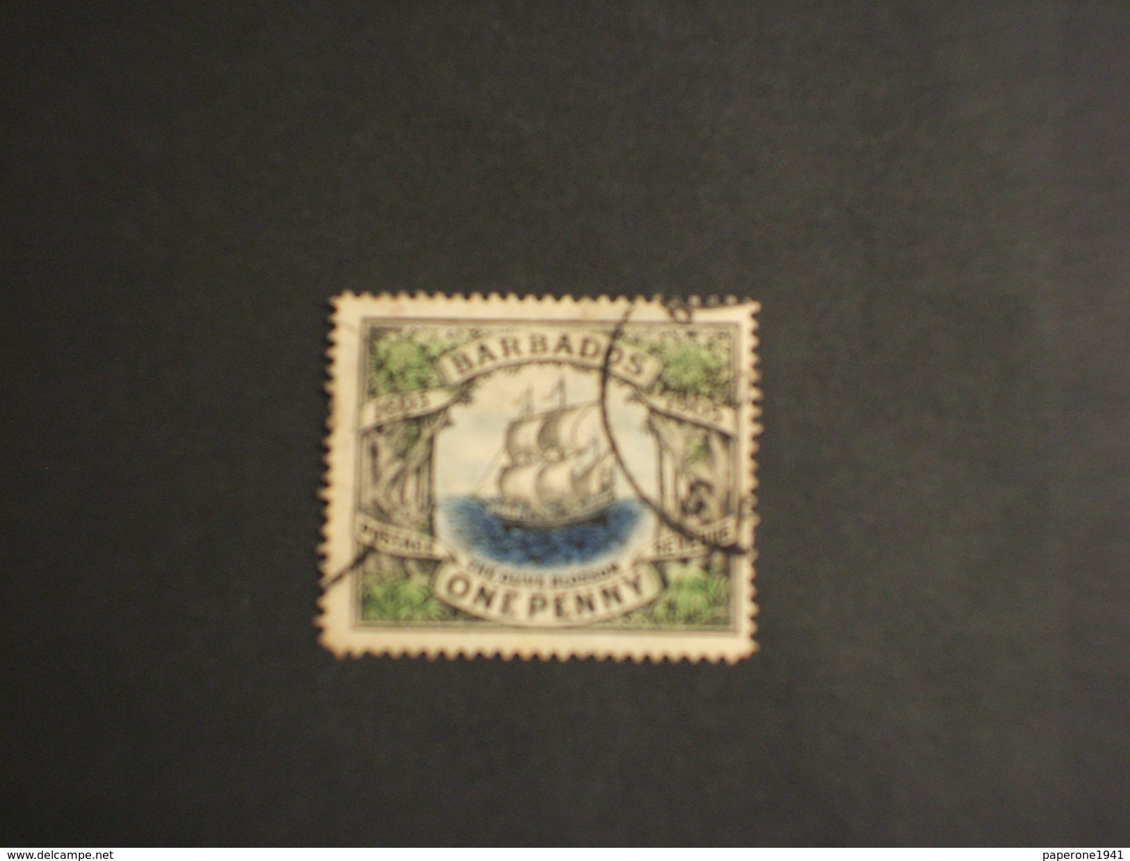 BARBADOS - 1906 VELIERO  1 P.. - TiMBRATO/USED - Barbades (...-1966)