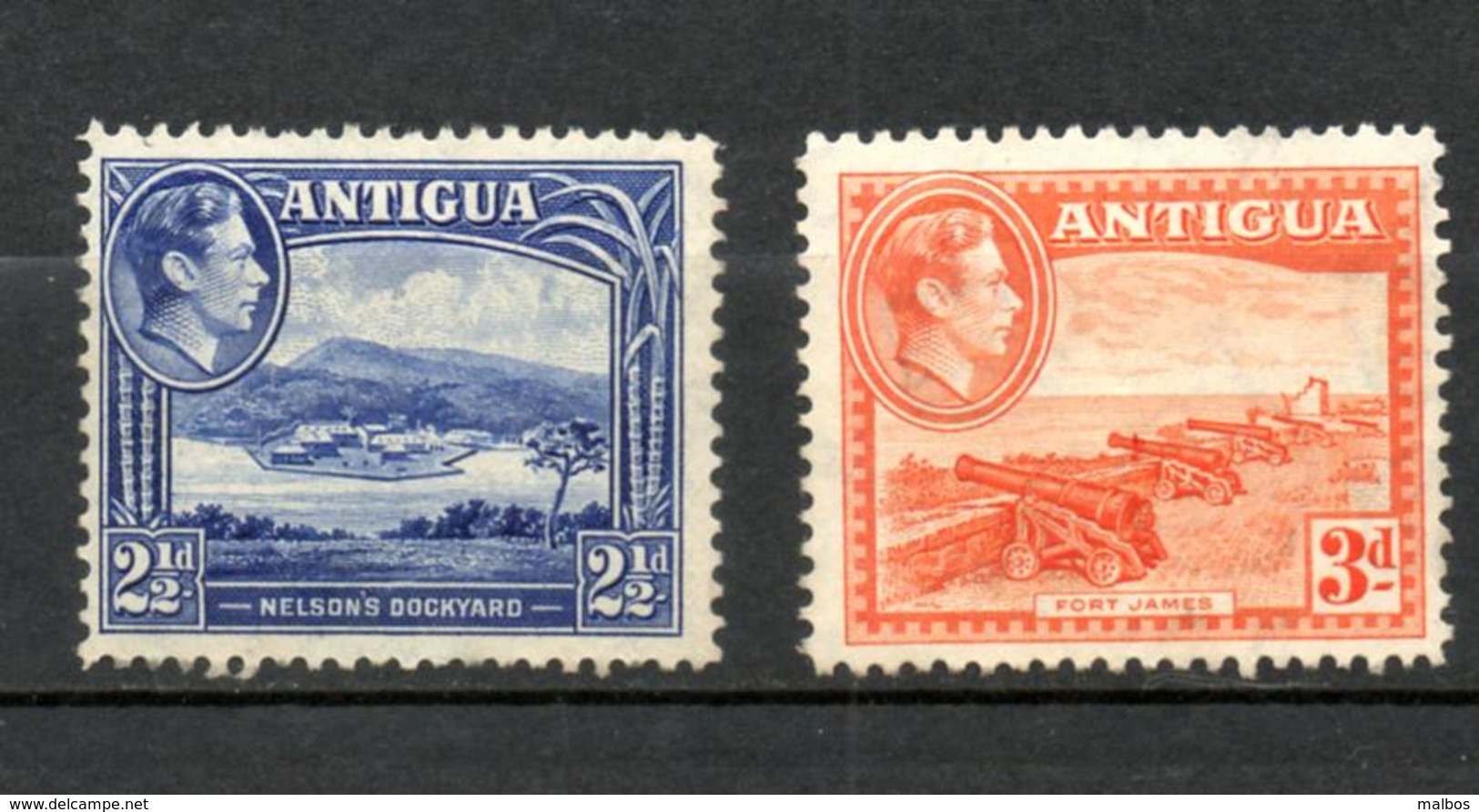 ANTIGUA 1938 -  S&G#  98-99-101-102-103 (**)     104-105-106 (*)     107 (*)  - Wmk Multi Script CA - 1858-1960 Crown Colony