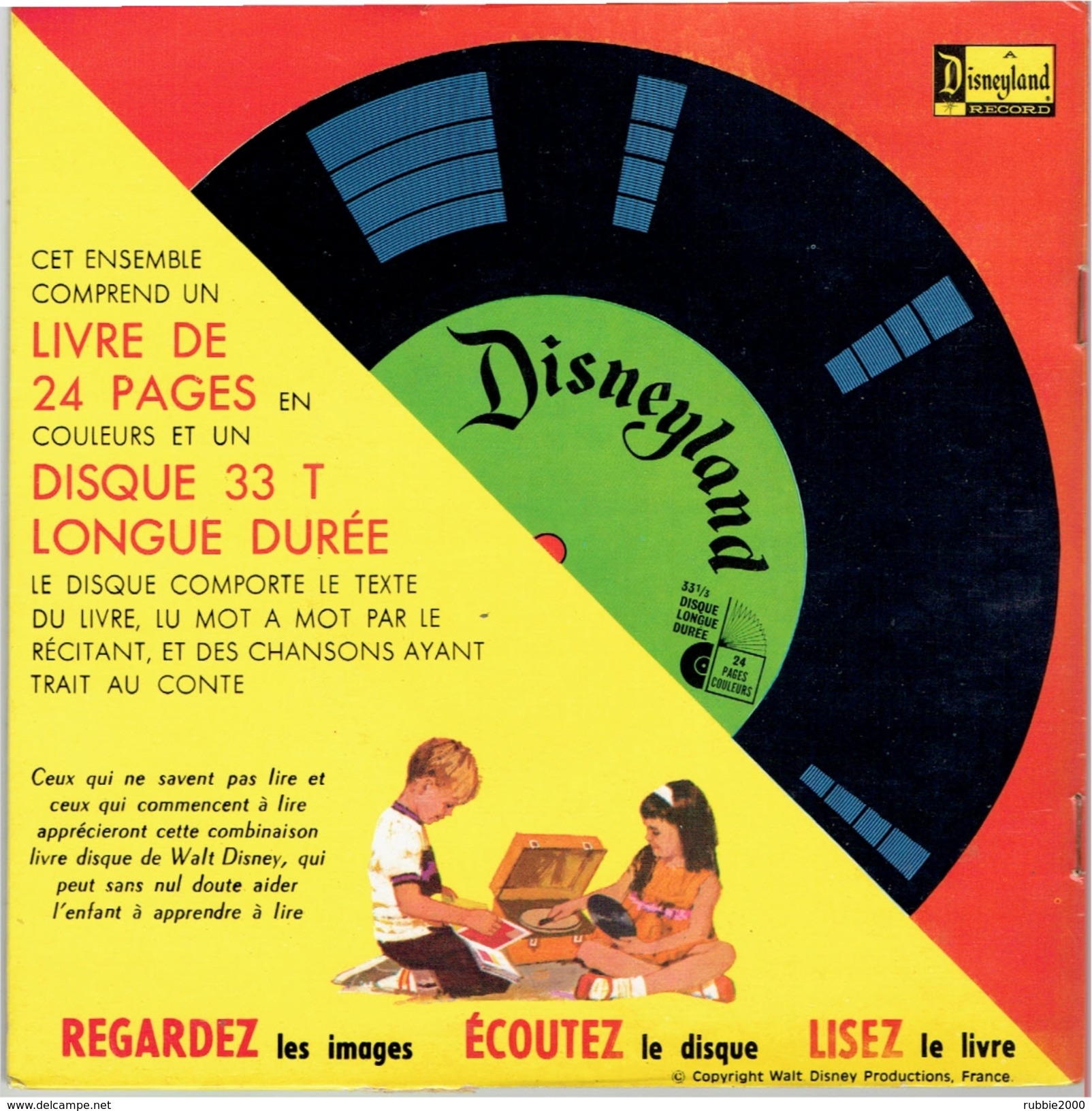 101 DALMATIENS WALT DISNEY PAR ROSINE YOUNG LIVRET DE 24 PAGES ILLUSTREES ET DISQUE 33 TOURS - Schallplatten & CD