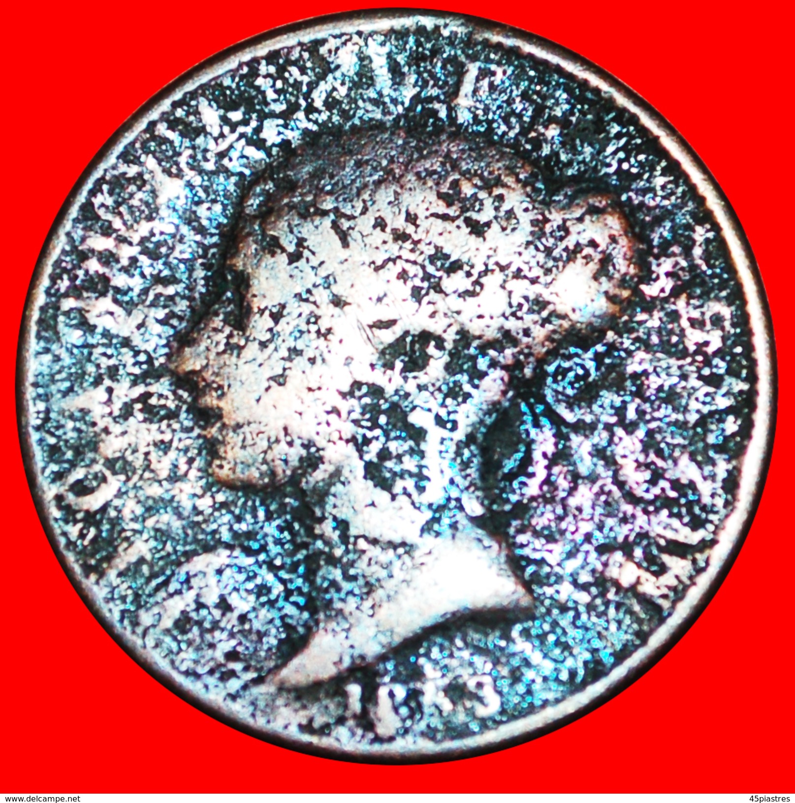 § MISTRESS OF SEAS: UNITED KINGDOM &#x2605; HALF PENNY 1853! VICTORIA (1837-1901)! LOW START&#x2605; NO RESERVE! - C. 1/2 Penny