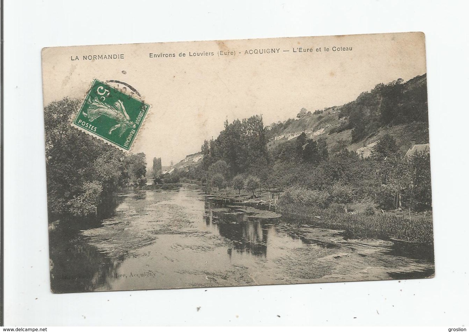 ACQUIGNY ENVIRONS DE LOUVIERS (EURE) L'EURE ET LE COTEAU 1912 - Acquigny