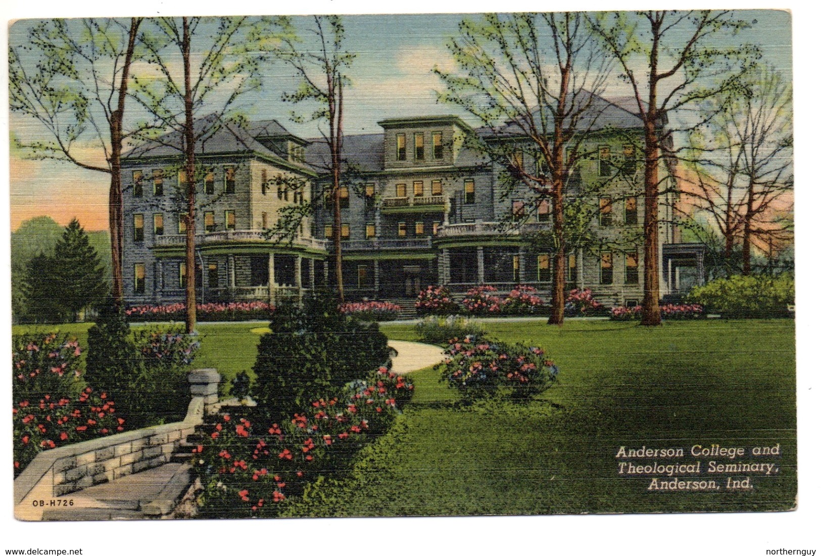 ANDERSON, Indiana, USA, Anderson College & Theological Seminary, Old Curteich Linen Postcard - Anderson