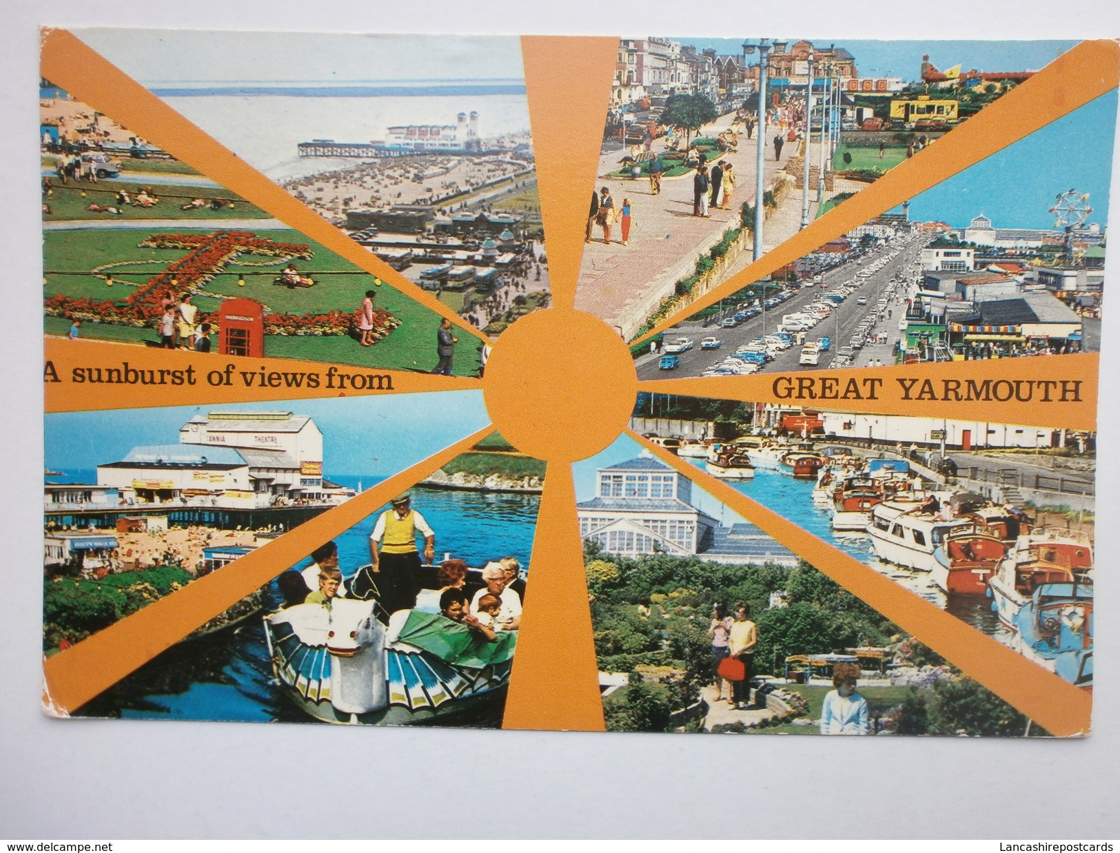 Postcard Multiview Great Yarmouth A Sapphire Card PU 1975 My Ref B1594 - Great Yarmouth