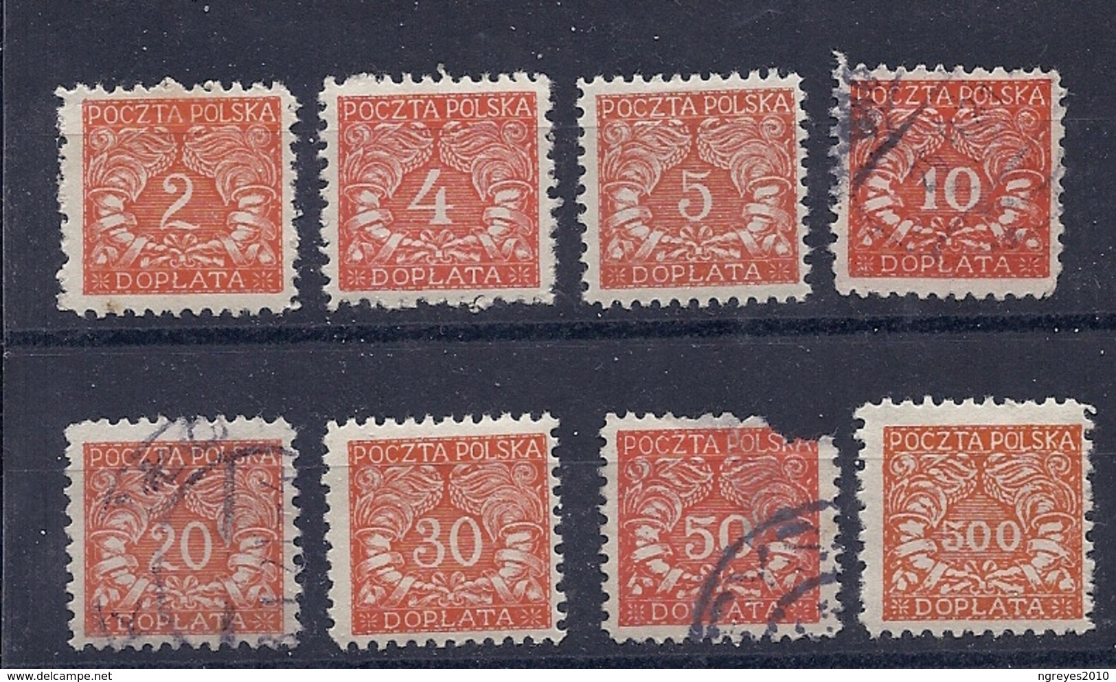 160026797   POLONIA  YVERT    TAXE  Nº  13/21  (EXCEPT Nº 20)  USED/MH  Nº 19  BROKEN - Postage Due