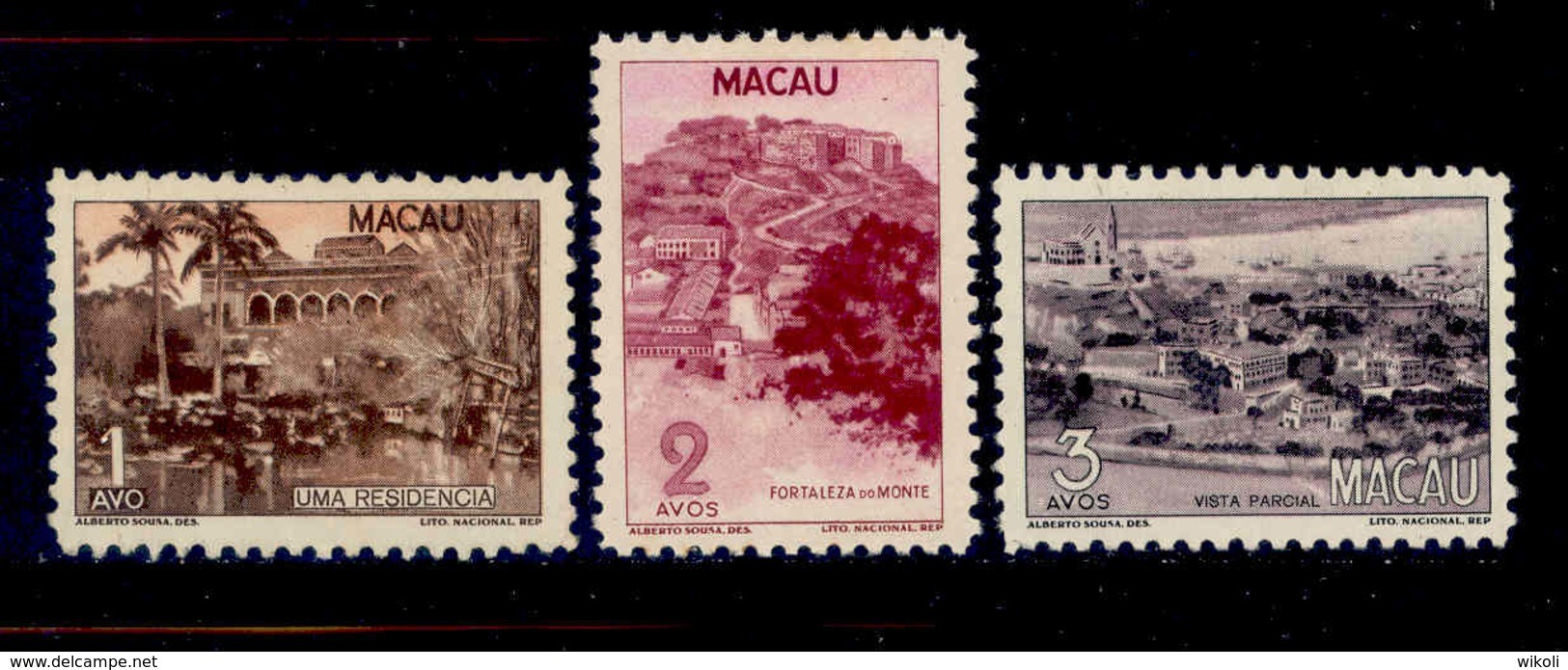 ! ! Macau - 1948 Local Motifs 1, 2 & 3 A - Af. 327 To 329 - MH - Ungebraucht