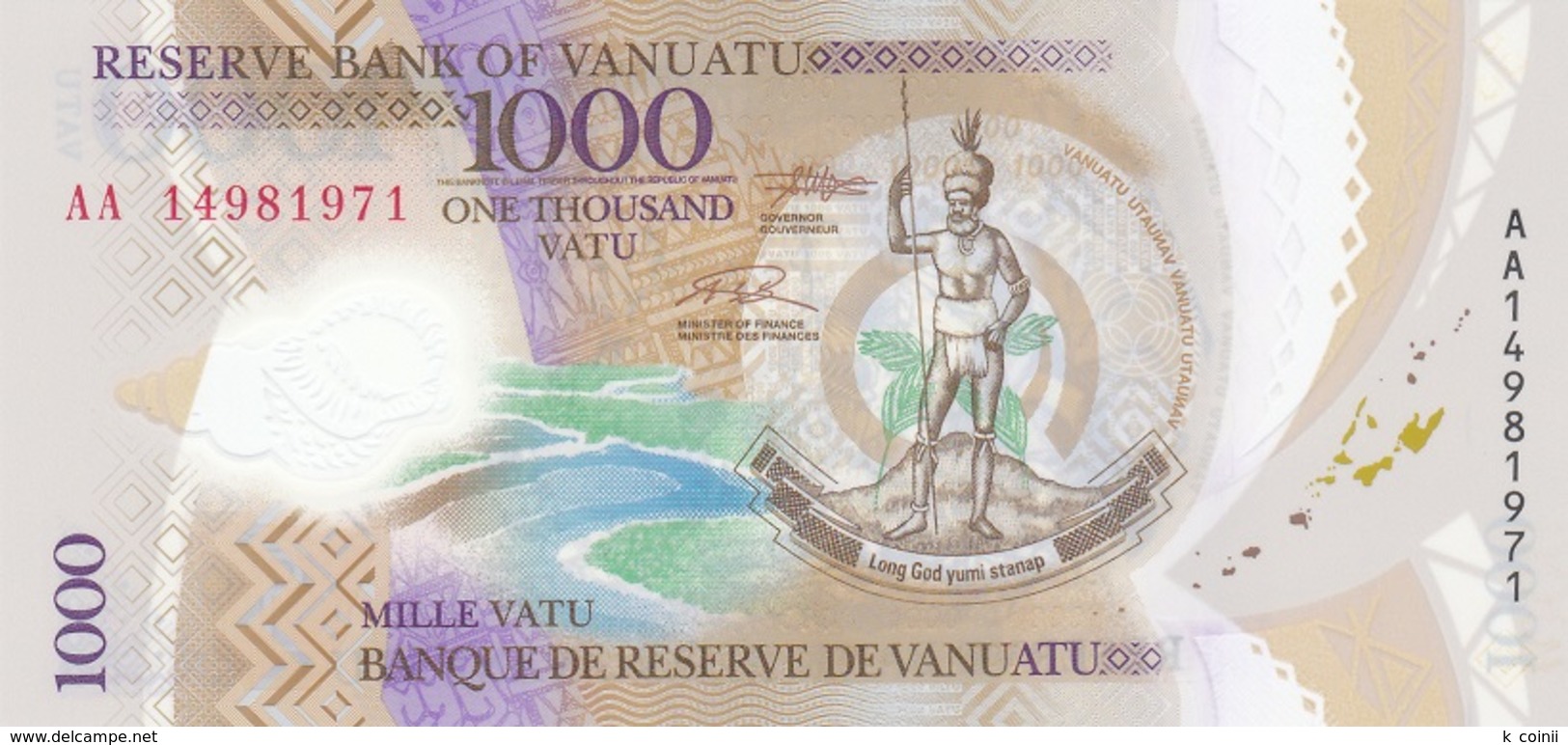 Vanuatu 1000 VATU Polymer - UNC - Vanuatu