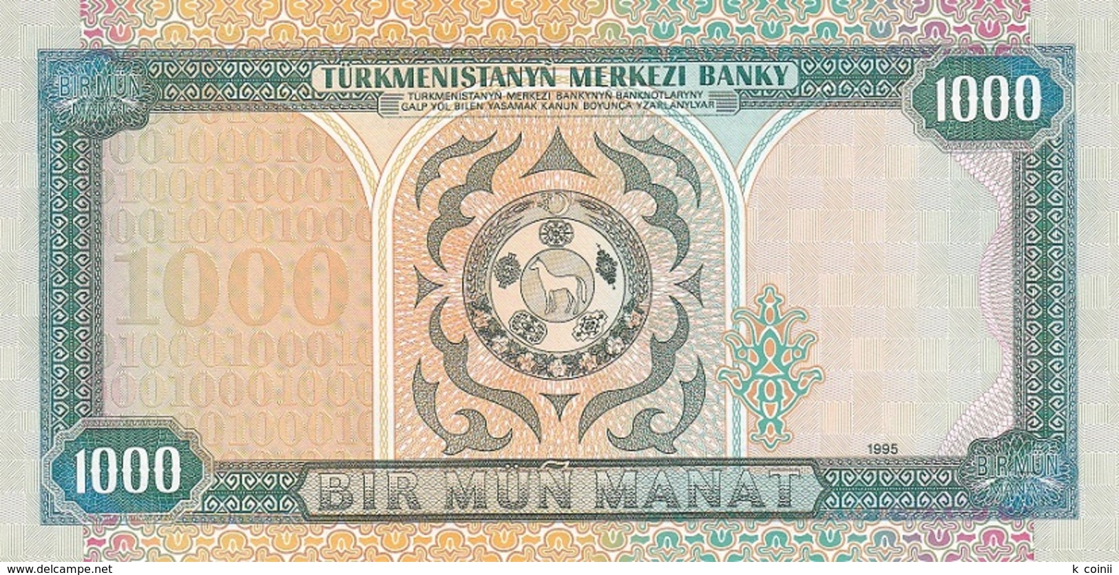 Turmenistan 1000 Manat 1995 - UNC - Turkménistan