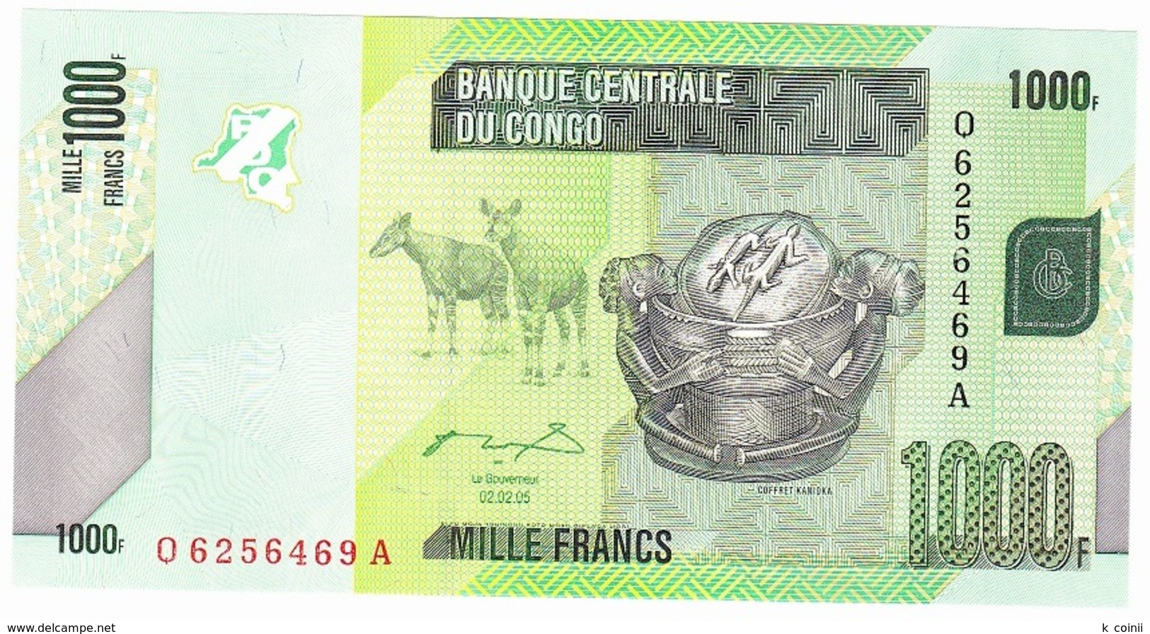 Congo 1000 Francs 2005 Animals - UNC - Republik Kongo (Kongo-Brazzaville)