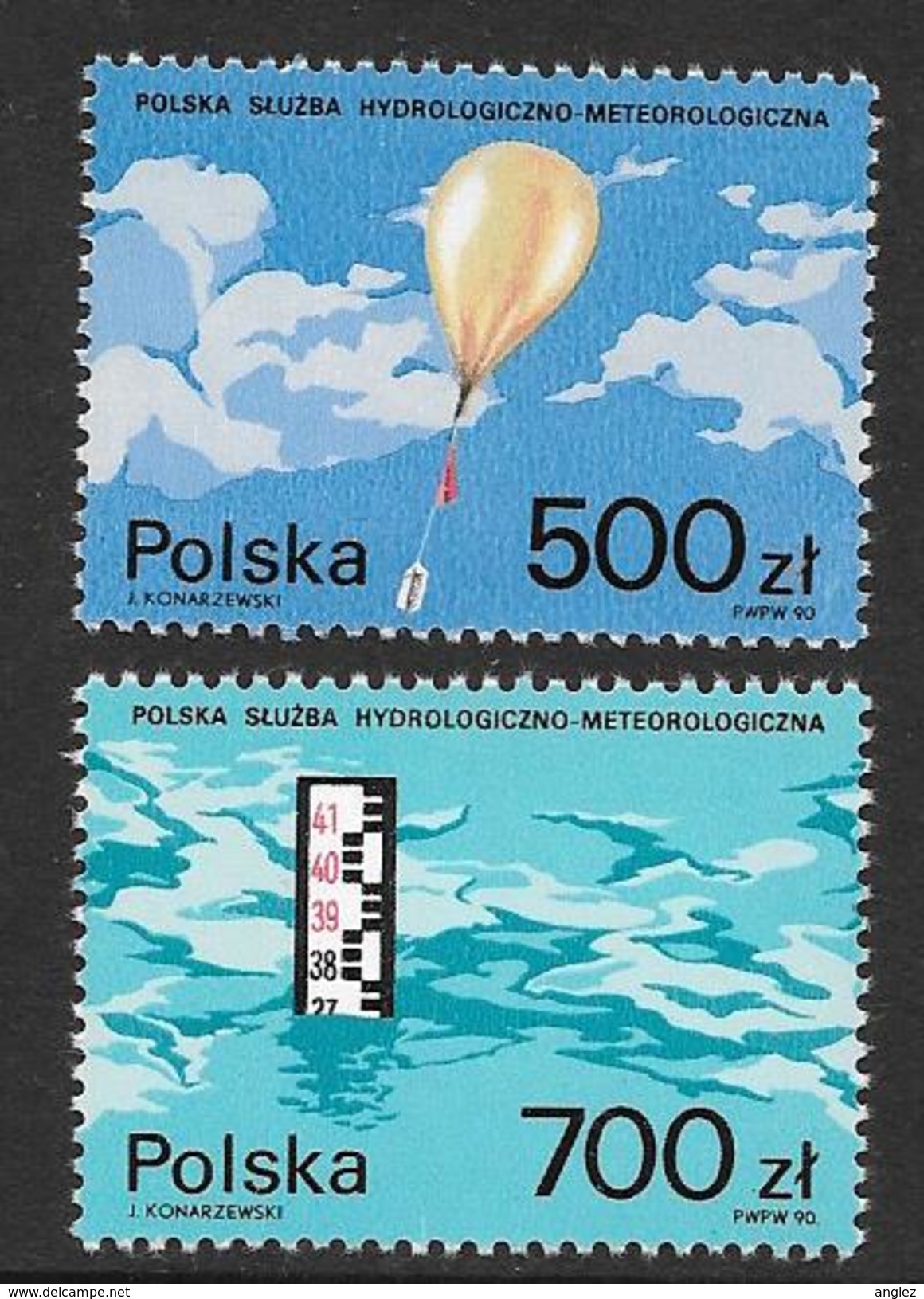 Poland: 1990 Polish Hydrology And Meteorology Service 2v  MNH - Neufs