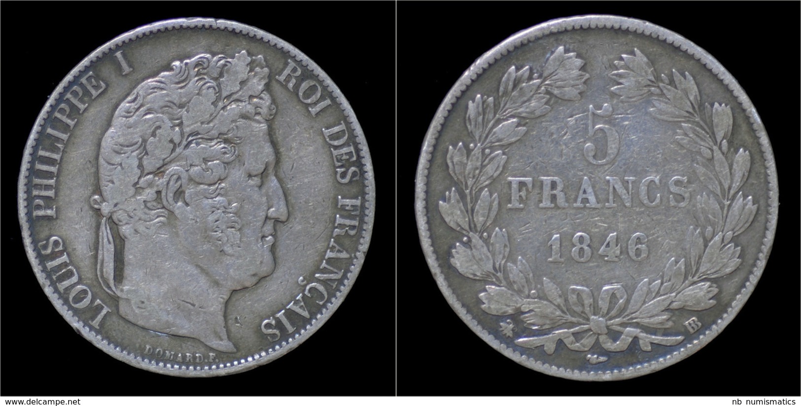 France Louis Philippe I 5 Francs 1846BB - 5 Francs