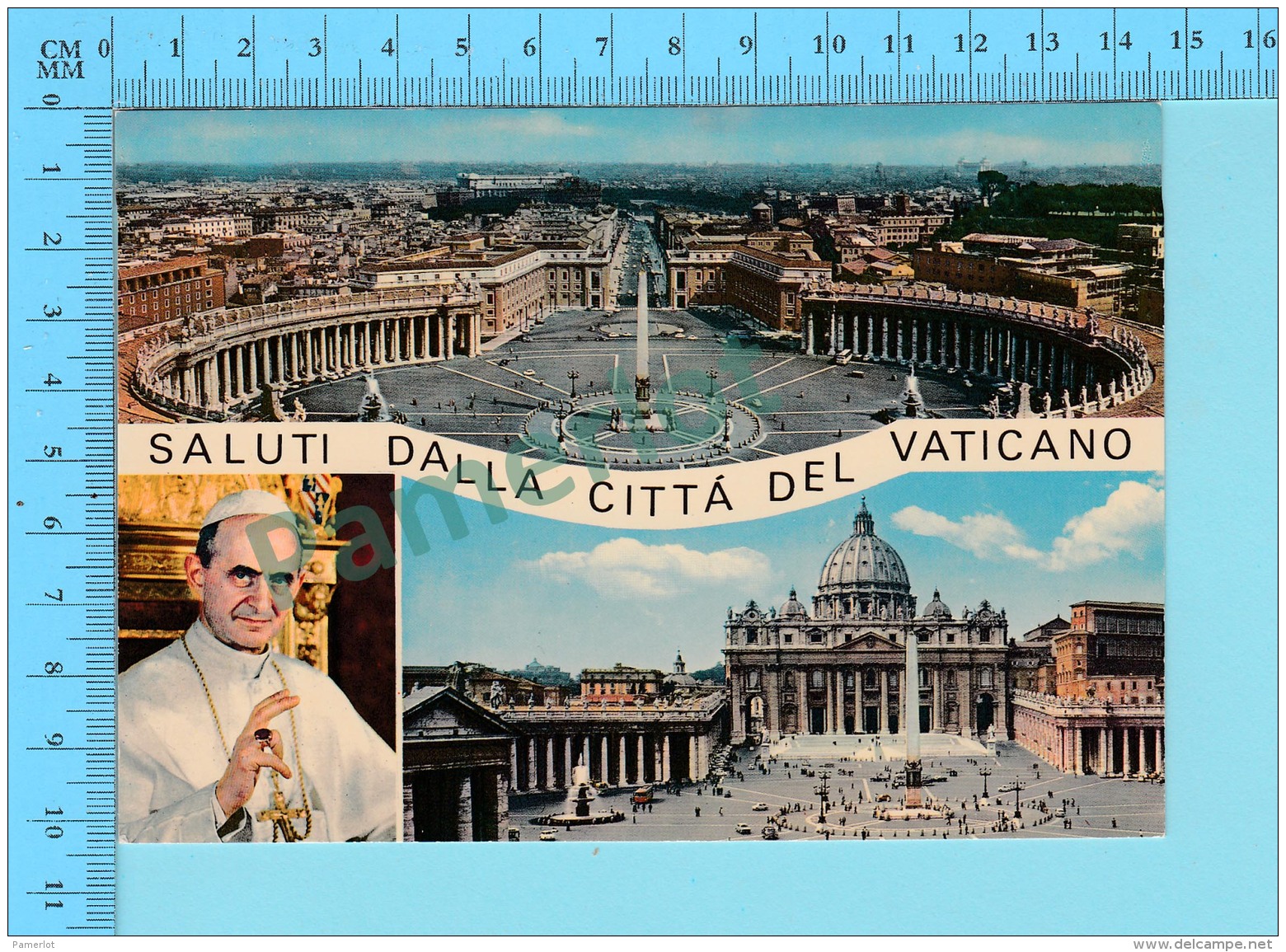 Pape, Papa, Pope - Saluti Della Citta Del Vaticano   Pape Paul VI Paulus VI + Garde Suisse - 2 Scans - Papes