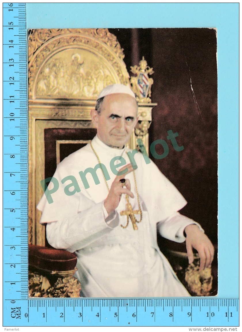 Pape, Papa, Pope - Paul VI Paulus VI Utilisé En 1972 + 2 Timbres Italien - 2 Scans - Papes