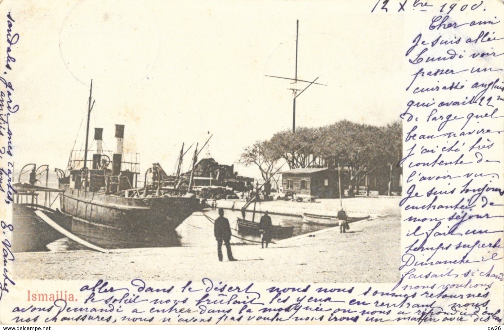 Ismaïlia Port-Saïd Sur Le Canal De Suez - Bateau Dans Le Port En 1900 - Carte Précurseur - Ismaïlia