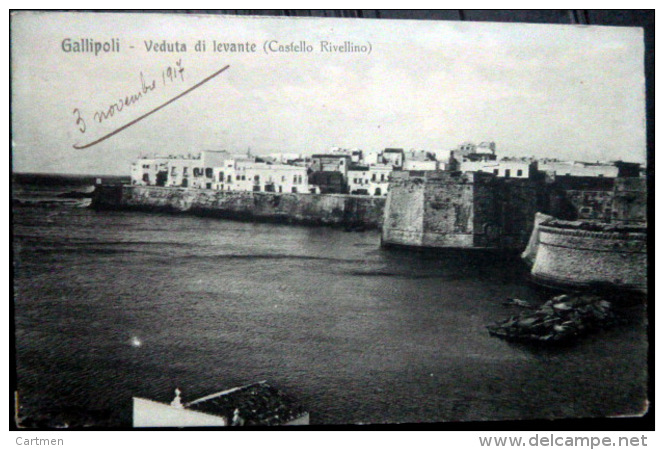 ITALIE GALLIPOLI VEDUTA DI LEVANTE CASTELLO RIVELLINO  PORTO MARINE - Autres & Non Classés