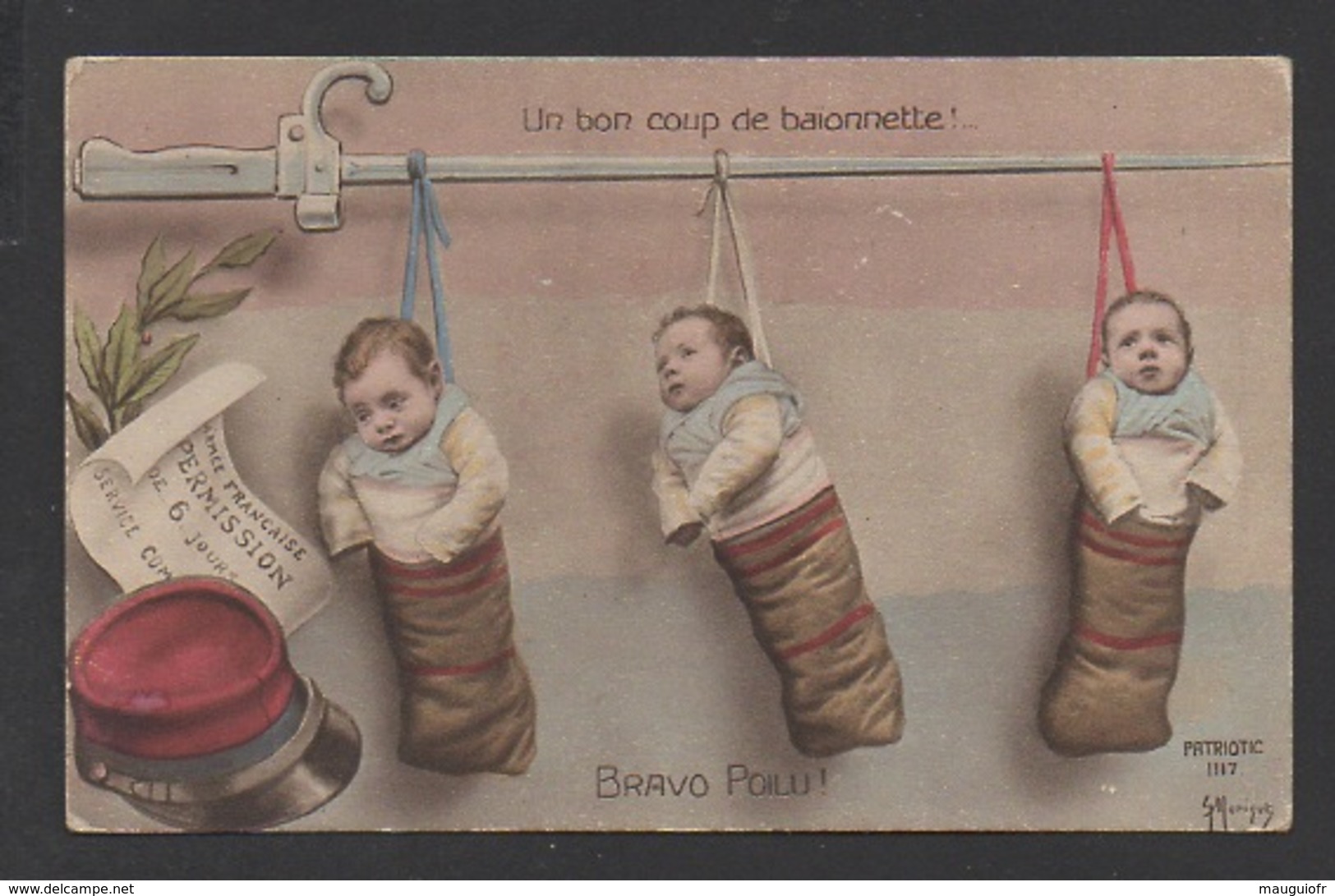 DF / GUERRE 1914 - 18 / HUMOUR / " UN BON COUP DE BAÏONNETTE " / BÉBÉS - Guerre 1914-18