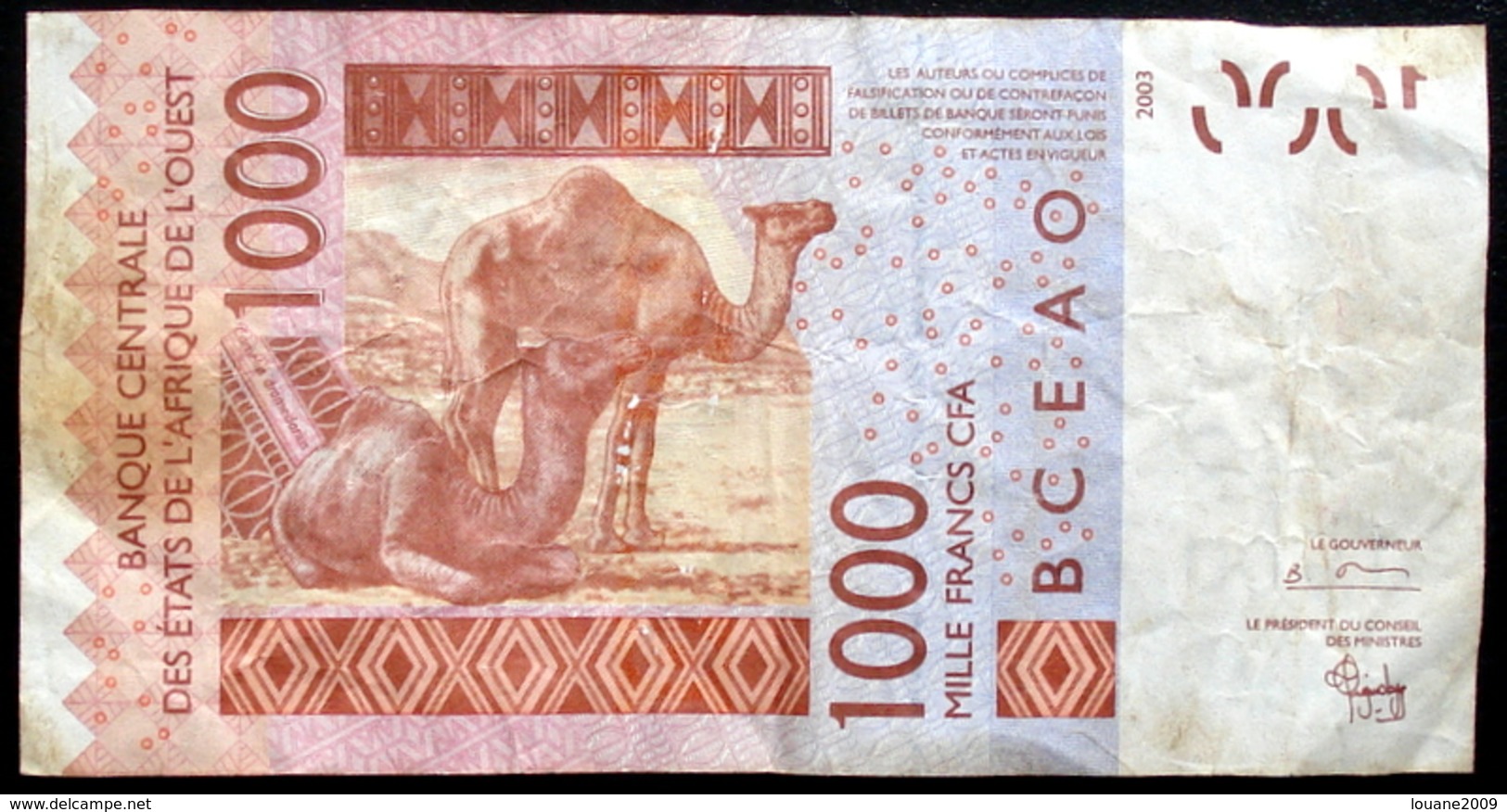 Afrique De L'ouest - 1000 Francs 2003 1 Billet - Autres - Afrique