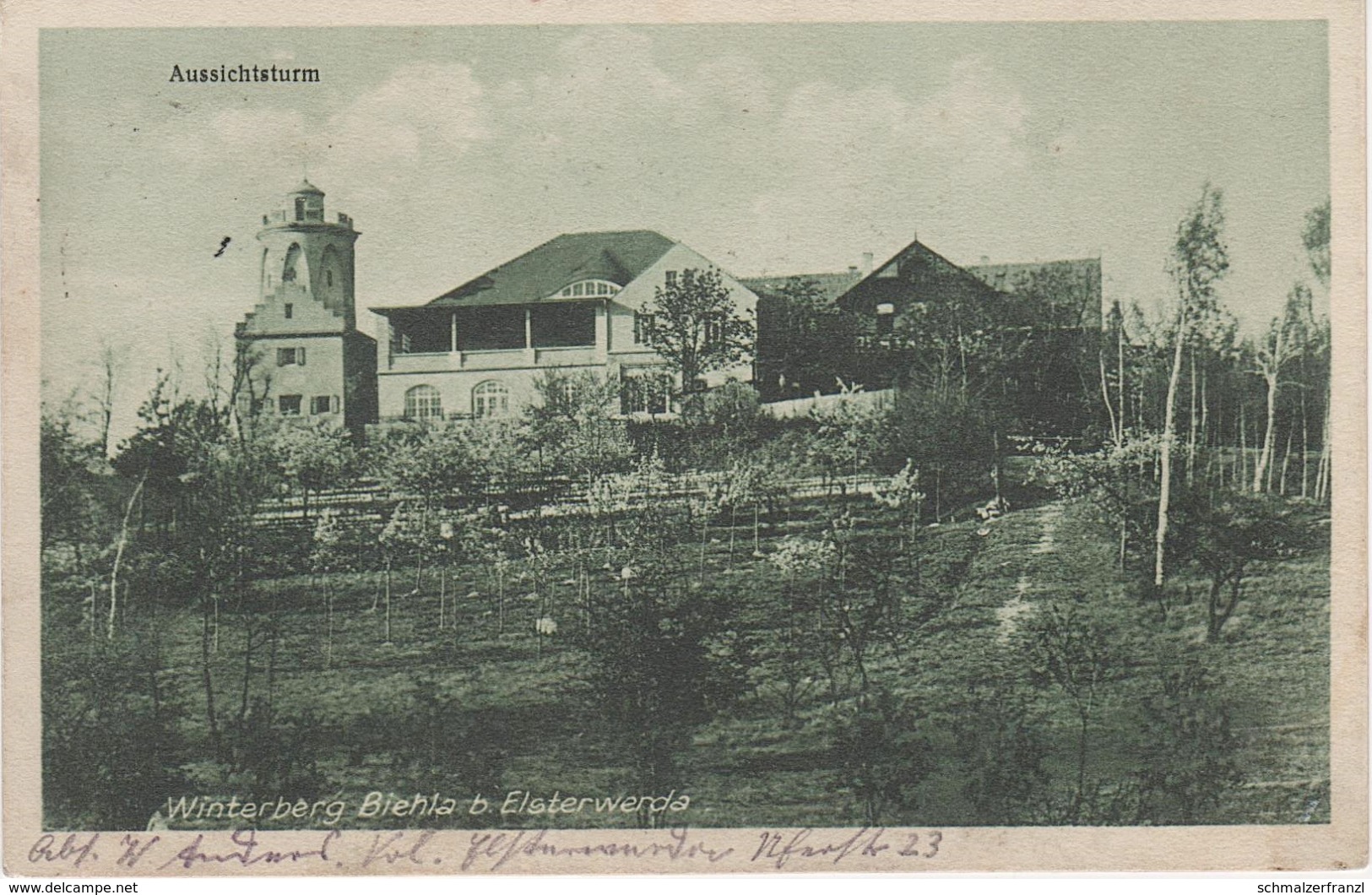 AK Elsterwerda Biehla Winterberg Aussichtsturm Wasserturm Gasthof A Haida Kraupa Dreska Hohenleipisch Dobra Zeischa - Elsterwerda