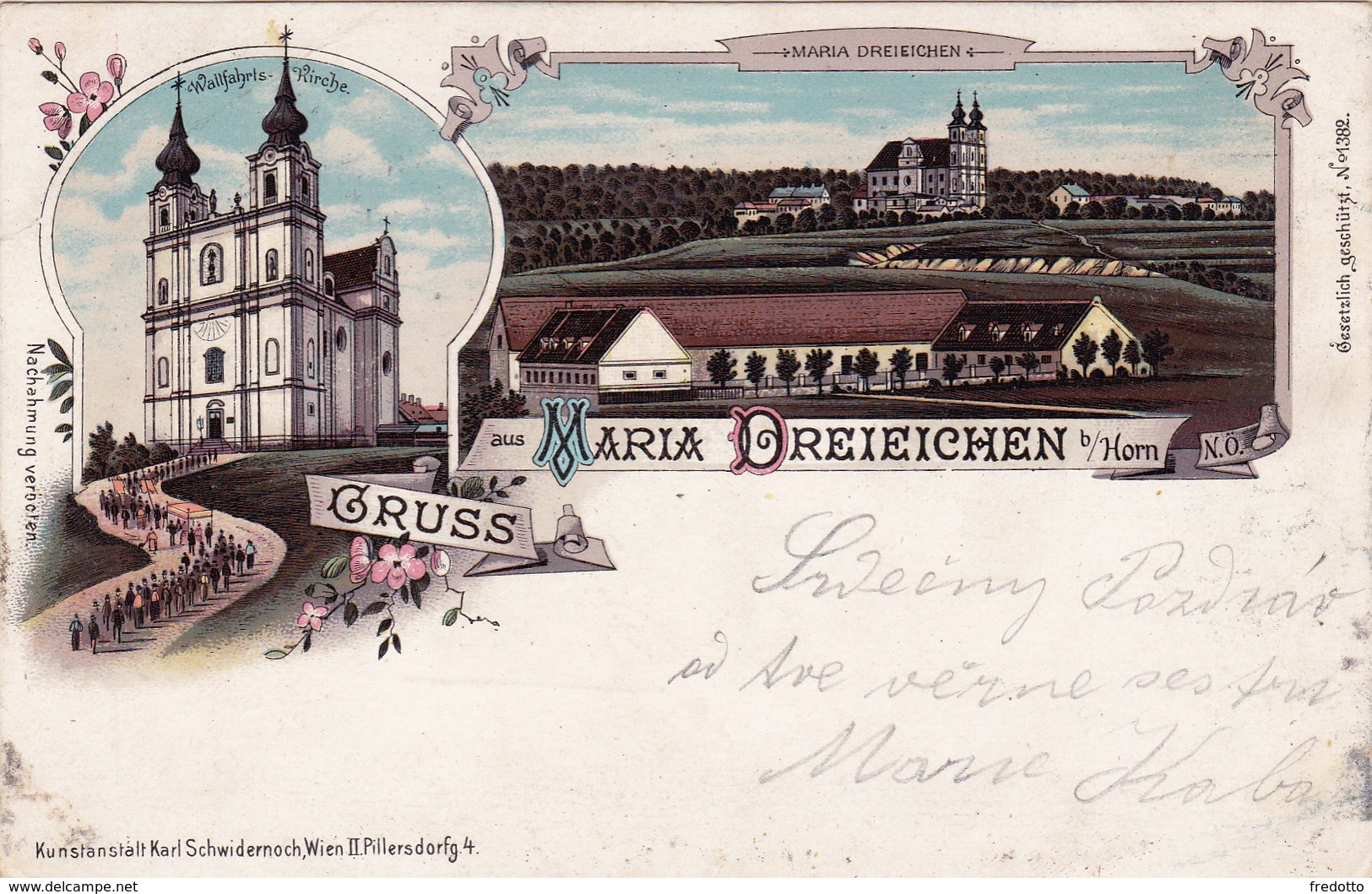 Gruss Aus Maria Dreieichen-Litho 1898 ! - Horn