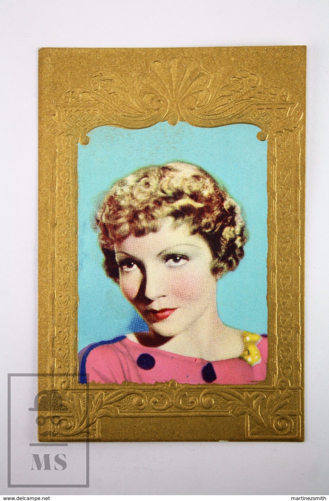 Cinema/ Movie Advertising Golden Frame Trading Card Actress: Claudette Colbert - Otros & Sin Clasificación