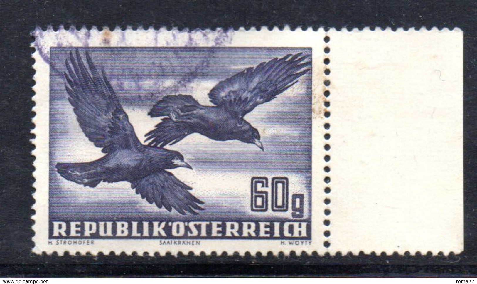 XP333 - AUSTRIA 1950 , Posta Aerea 60 G. N. 54 Usato - Gebraucht